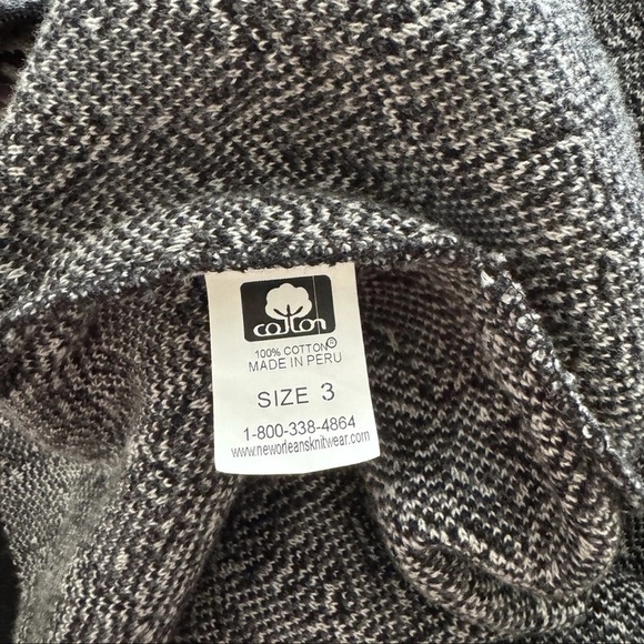 New Orleans Knitwear Sweater Cardigan Grey Black Leopard Print Size 3 Large NWT - Picture 8 of 10